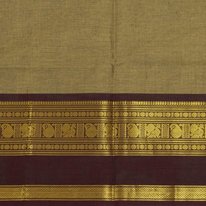 Fawn And Brown Kanchi Cotton Saree For Festive Wear PV MM KC 898 - Cotton Saree - Panjavarnam PV MM KC 898
