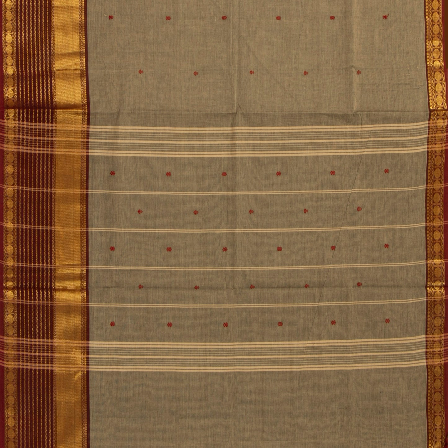 Fawn And Maroon Kanchi Cotton Saree For Festive Wear PV MM KC 890 - Cotton Saree - Panjavarnam PV MM KC 890
