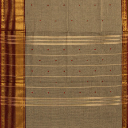 Fawn And Maroon Kanchi Cotton Saree For Festive Wear PV MM KC 890 - Cotton Saree - Panjavarnam PV MM KC 890
