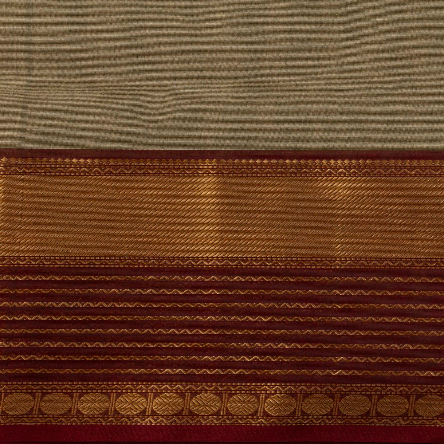 Fawn And Maroon Kanchi Cotton Saree For Festive Wear PV MM KC 890 - Cotton Saree - Panjavarnam PV MM KC 890