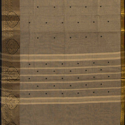 Fawn And Black Kanchi Cotton Saree For Festive Wear PV MM KC 889