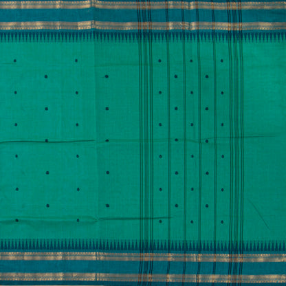 Teal And Blue Kanchi Cotton Saree For Festive Wear PV MM KC 914 - Cotton Saree - Panjavarnam PV MM KC 914