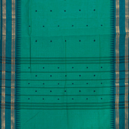 Teal And Blue Kanchi Cotton Saree For Festive Wear PV MM KC 914 - Cotton Saree - Panjavarnam PV MM KC 914