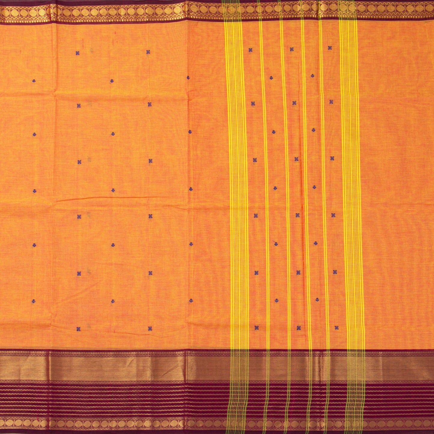 Peach And Maroon Kanchi Cotton Saree For Festive Wear PV MM KC 912 - Cotton Saree - Panjavarnam PV MM KC 912