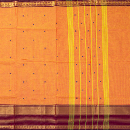 Peach And Maroon Kanchi Cotton Saree For Festive Wear PV MM KC 912 - Cotton Saree - Panjavarnam PV MM KC 912