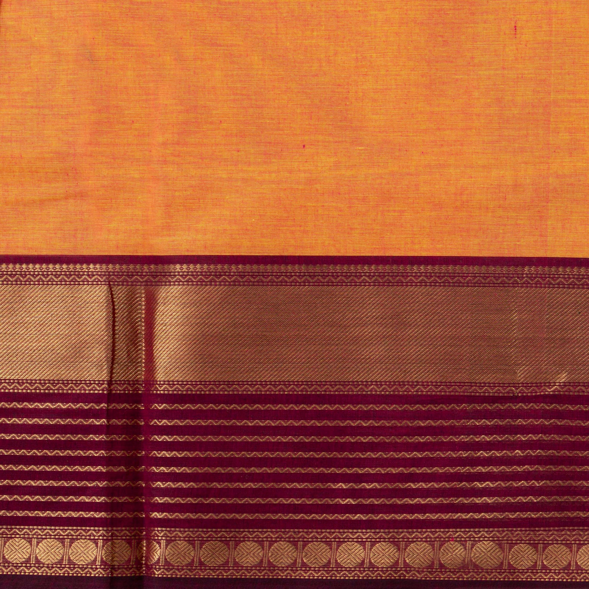 Peach And Maroon Kanchi Cotton Saree For Festive Wear PV MM KC 912 - Cotton Saree - Panjavarnam PV MM KC 912
