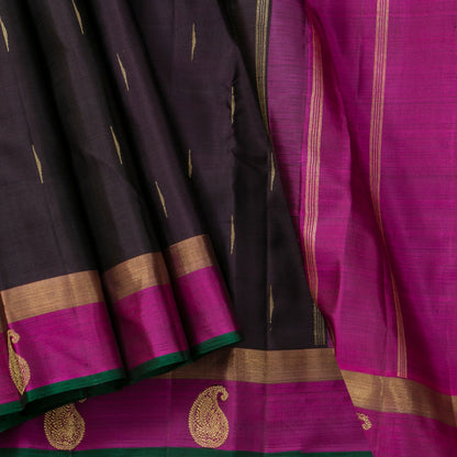 Deep Purple And Magenta Kanchipuram Silk Saree With Malli Moggu Motifs For Festive Wear PV GTA 104