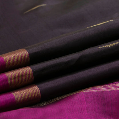 Deep Purple And Magenta Kanchipuram Silk Saree With Malli Moggu Motifs For Festive Wear PV GTA 104