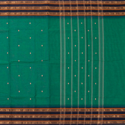 Teal And Black Kanchi Cotton Saree For Festive Wear PV MM KC 905 - Cotton Saree - Panjavarnam PV MM KC 905