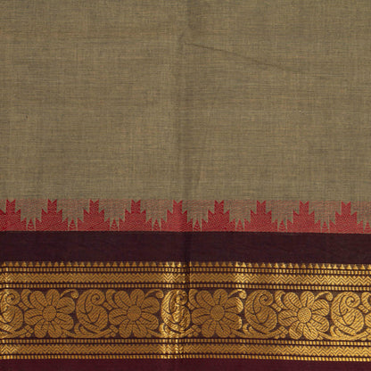 Fawn And Brown Kanchi Cotton Saree For Festive Wear PV MM KC 902 - Cotton Saree - Panjavarnam PV MM KC 902