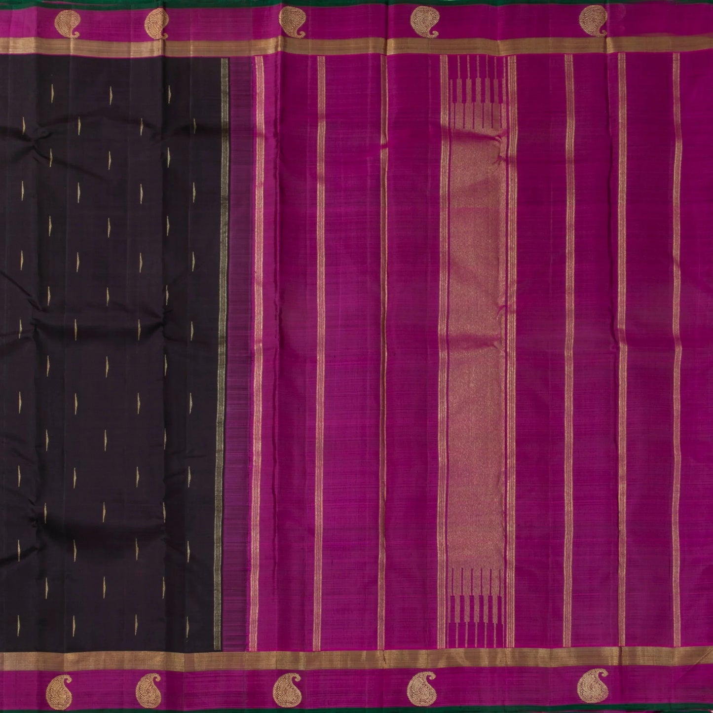 Deep Purple And Magenta Kanchipuram Silk Saree With Malli Moggu Motifs For Festive Wear PV GTA 104