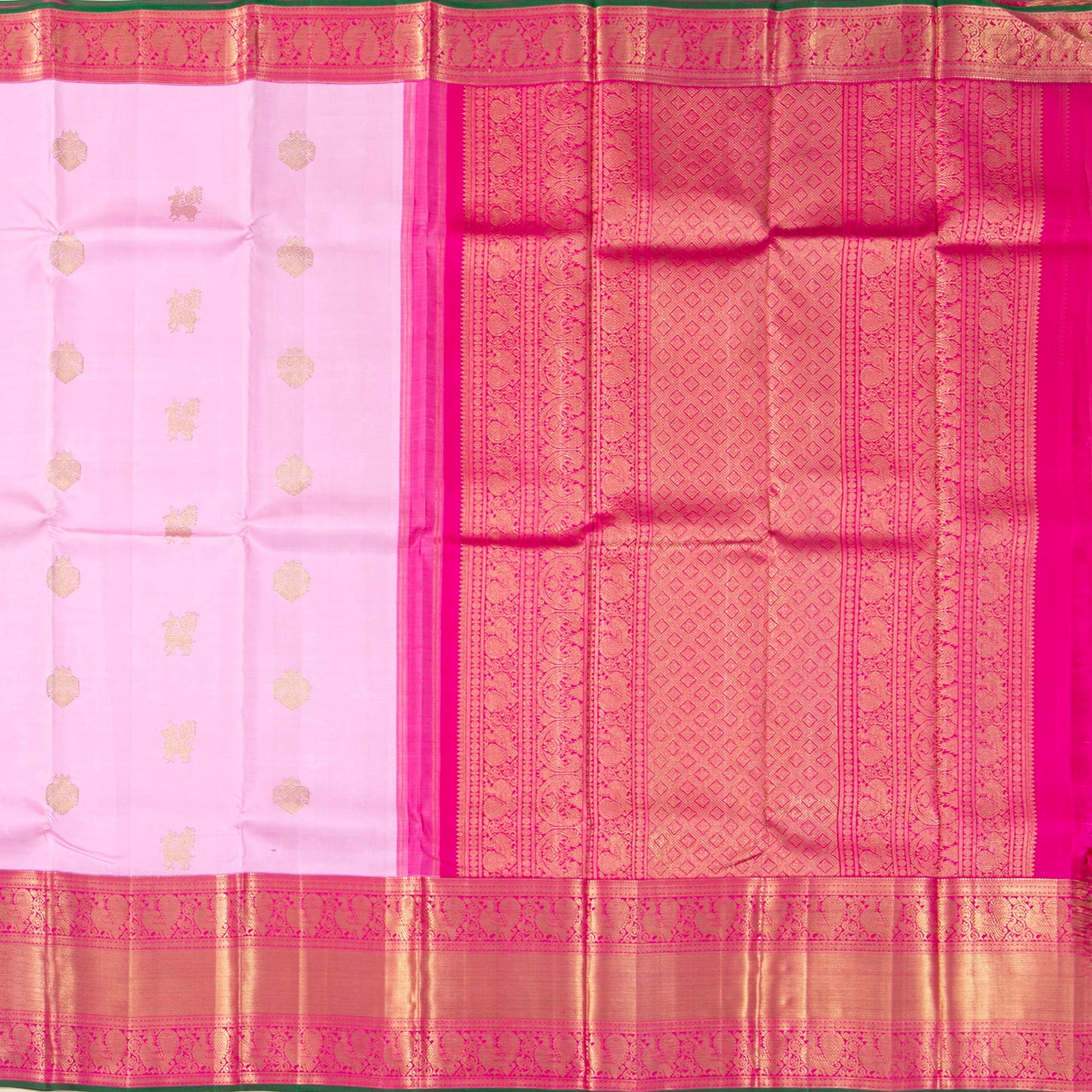 Pastel Pink Kanchipuram Silk Saree For Wedding Wear PV NYC 1483