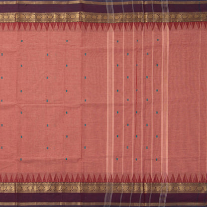 Gheva And Purple Kanchi Cotton Saree For Festive Wear PV MM KC 899