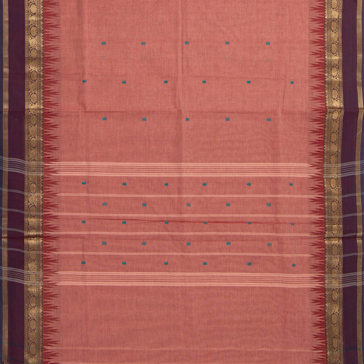 Gheva And Purple Kanchi Cotton Saree For Festive Wear PV MM KC 899