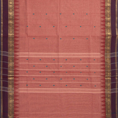 Gheva And Purple Kanchi Cotton Saree For Festive Wear PV MM KC 899