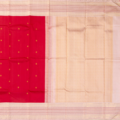 Red And Cream Kanchipuram Silk Saree For Wedding Wear PV NYC 1442