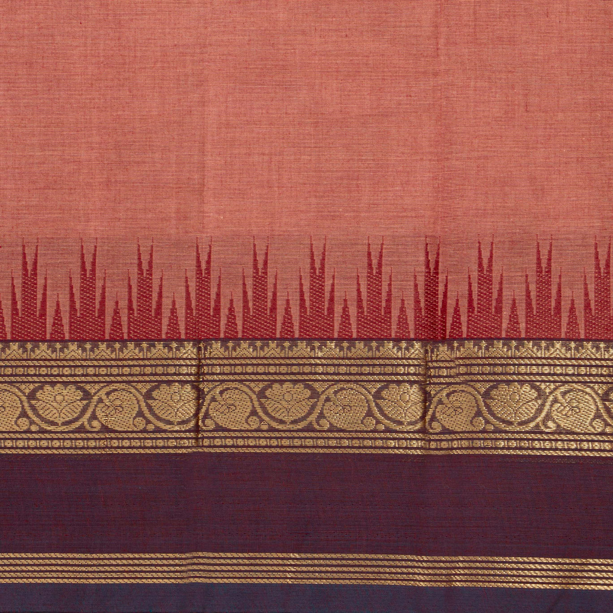 Gheva And Purple Kanchi Cotton Saree For Festive Wear PV MM KC 899