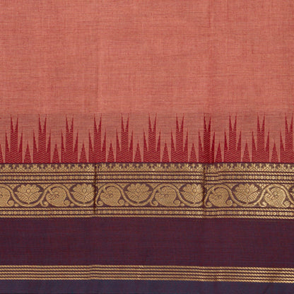 Gheva And Purple Kanchi Cotton Saree For Festive Wear PV MM KC 899