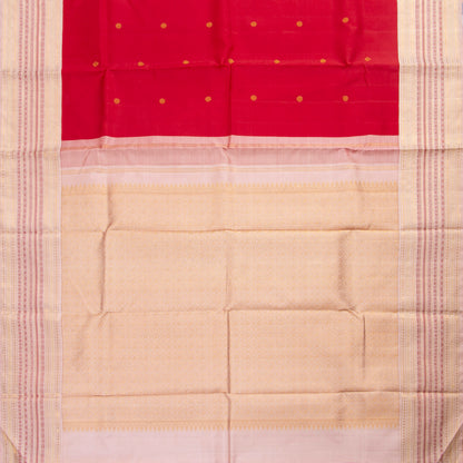 Red And Cream Kanchipuram Silk Saree For Wedding Wear PV NYC 1442