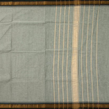 Grey And Black Kanchi Cotton Saree For Festive Wear PV MM KC 694