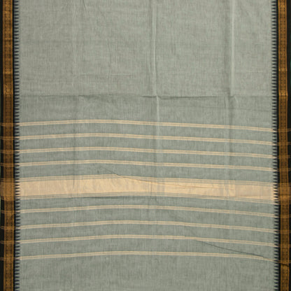 Grey And Black Kanchi Cotton Saree For Festive Wear PV MM KC 694