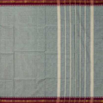 Grey And Maroon Kanchi Cotton Saree For Festive Wear PV MM KC 692