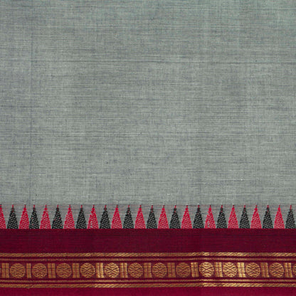 Grey And Maroon Kanchi Cotton Saree For Festive Wear PV MM KC 692
