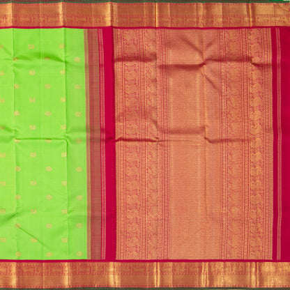 Green And Red Kanchipuram Silk Saree For Wedding Wear PV NYC 1455