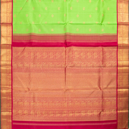 Green And Red Kanchipuram Silk Saree For Wedding Wear PV NYC 1455