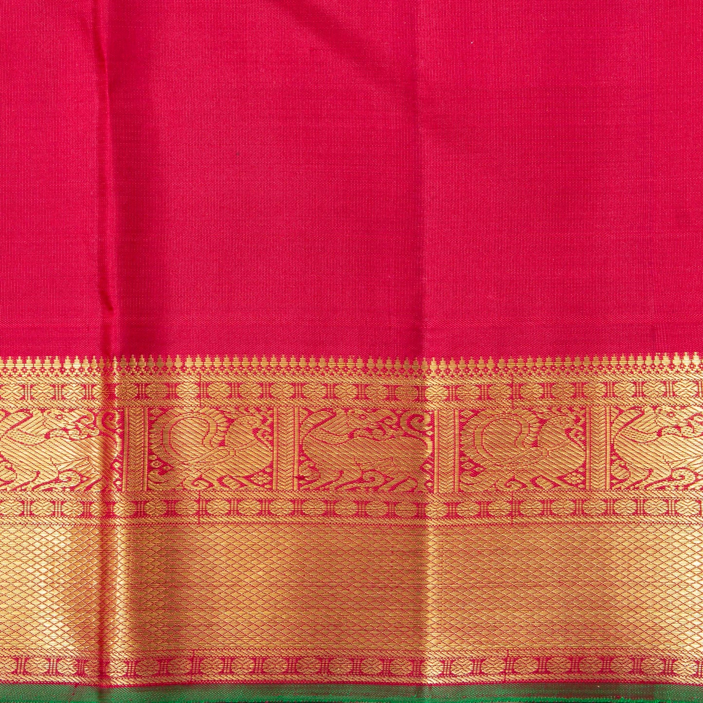 Green And Red Kanchipuram Silk Saree For Wedding Wear PV NYC 1455