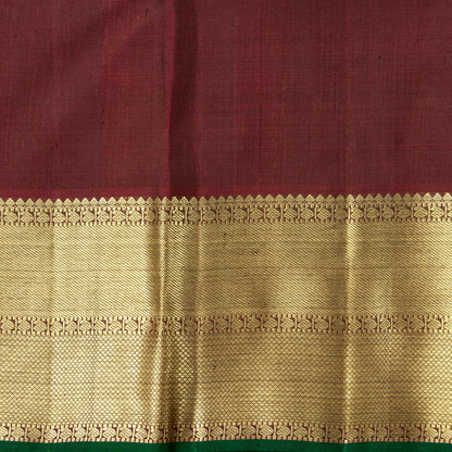 Green And Maroon Kanchipuram Silk Saree For Wedding Wear PV NYC 1445