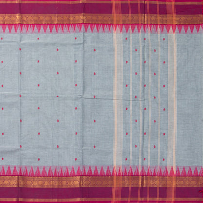 Grey And Pink Kanchi Cotton Saree For Festive Wear PV MM KC 894 - Cotton Saree - Panjavarnam PV MM KC 894