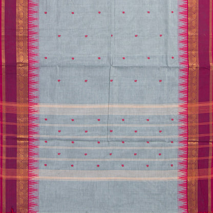 Grey And Pink Kanchi Cotton Saree For Festive Wear PV MM KC 894 - Cotton Saree - Panjavarnam PV MM KC 894