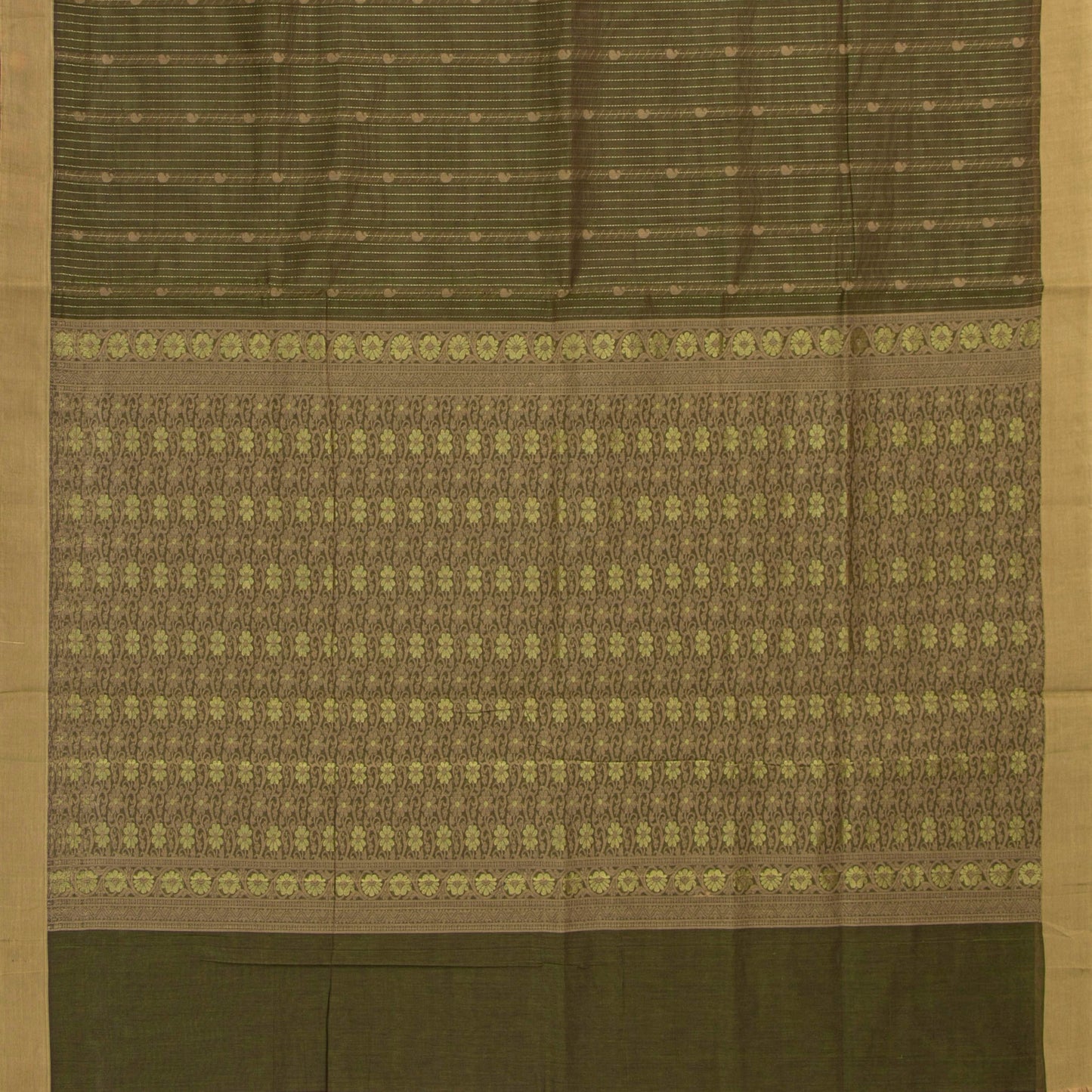 Green Fancy Cotton Saree For Festive Wear PV MM FC 1001 - Cotton Saree - Panjavarnam PV MM FC 1001