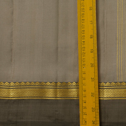 Grey Kanchipuram Silk Saree Ganga Jamuna Border For Festive Wear PV KNN 261