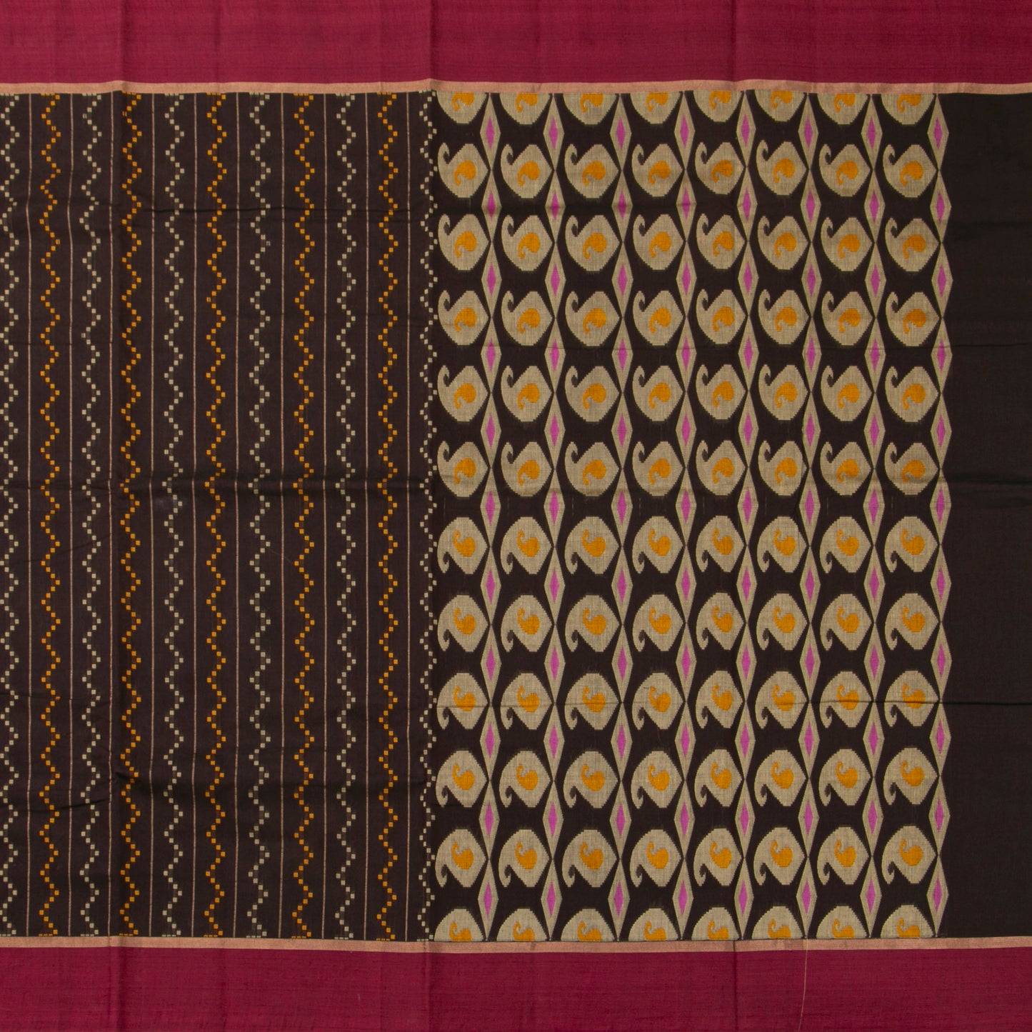 Brown And Magenta Fancy Cotton Saree For Festive Wear PV MM FC 994
