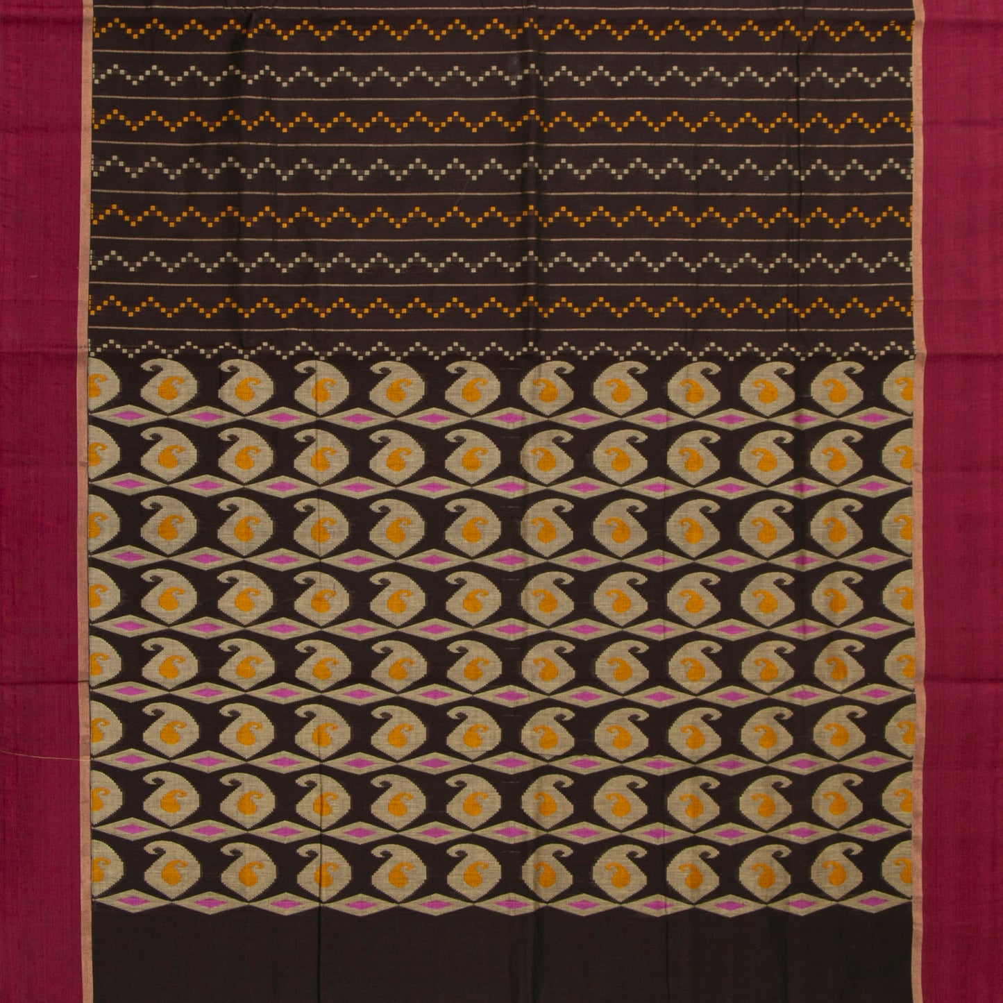 Brown And Magenta Fancy Cotton Saree For Festive Wear PV MM FC 994