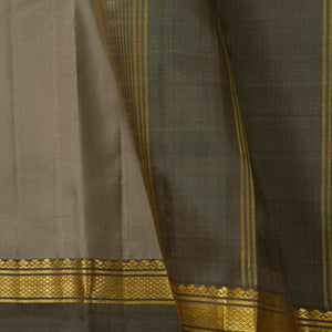 Grey Kanchipuram Silk Saree Ganga Jamuna Border For Festive Wear PV KNN 261