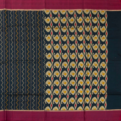 Black And Magenta Fancy Cotton Saree For Festive Wear PV MM FC 995