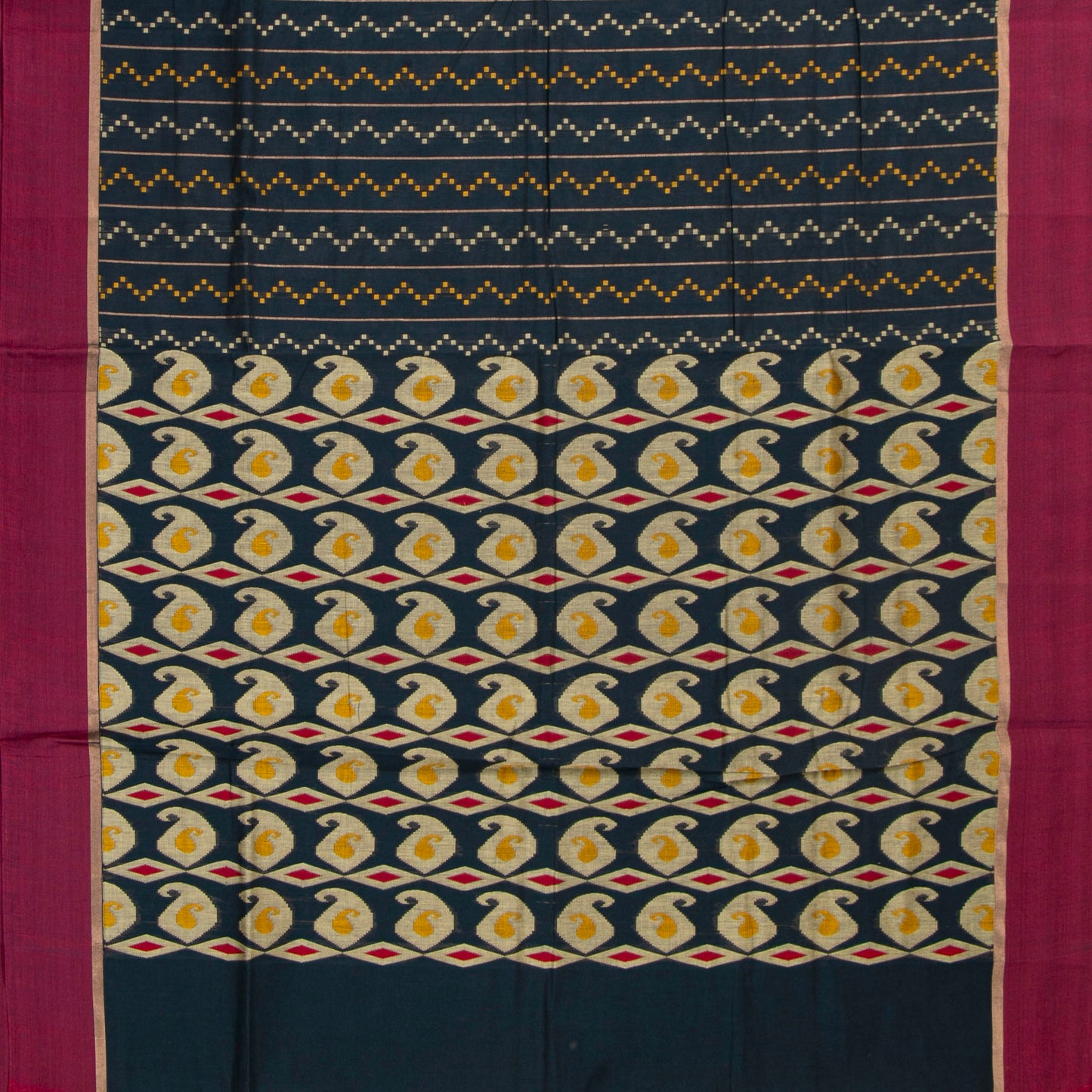 Black And Magenta Fancy Cotton Saree For Festive Wear PV MM FC 995
