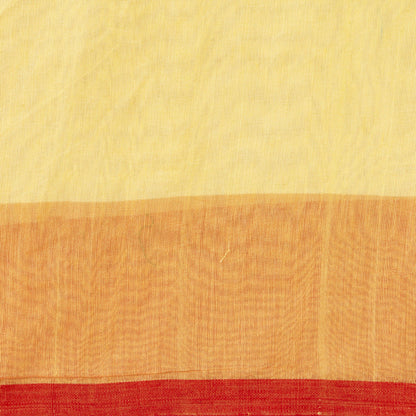 Pastel Yellow Dhakai Jamdhani Muslin Silk Saree For Office Wear PV MJ 106