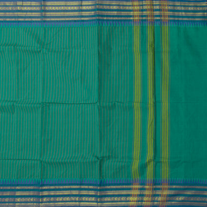 Teal And Blue Kanchi Cotton Saree For Festive Wear PV MM KC 743