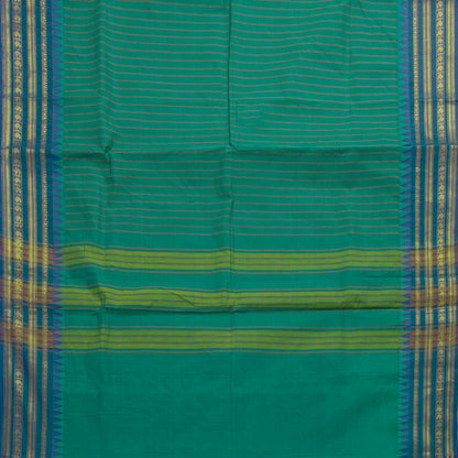 Teal And Blue Kanchi Cotton Saree For Festive Wear PV MM KC 743