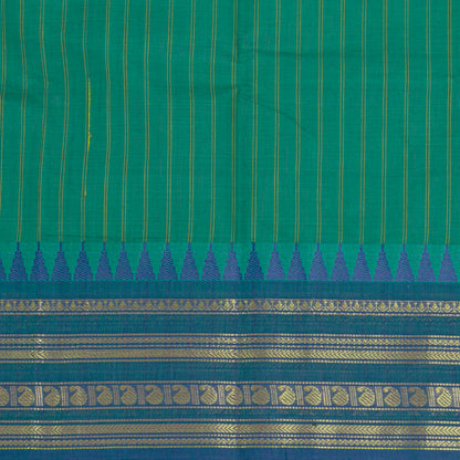 Teal And Blue Kanchi Cotton Saree For Festive Wear PV MM KC 743