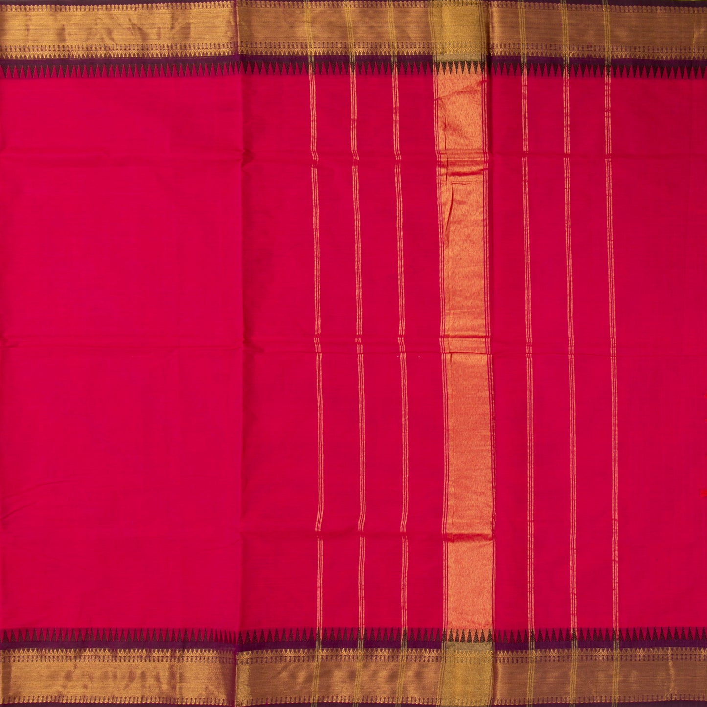 Pink And Purple Kanchi Cotton Saree For Festive Wear PV MM KC 680