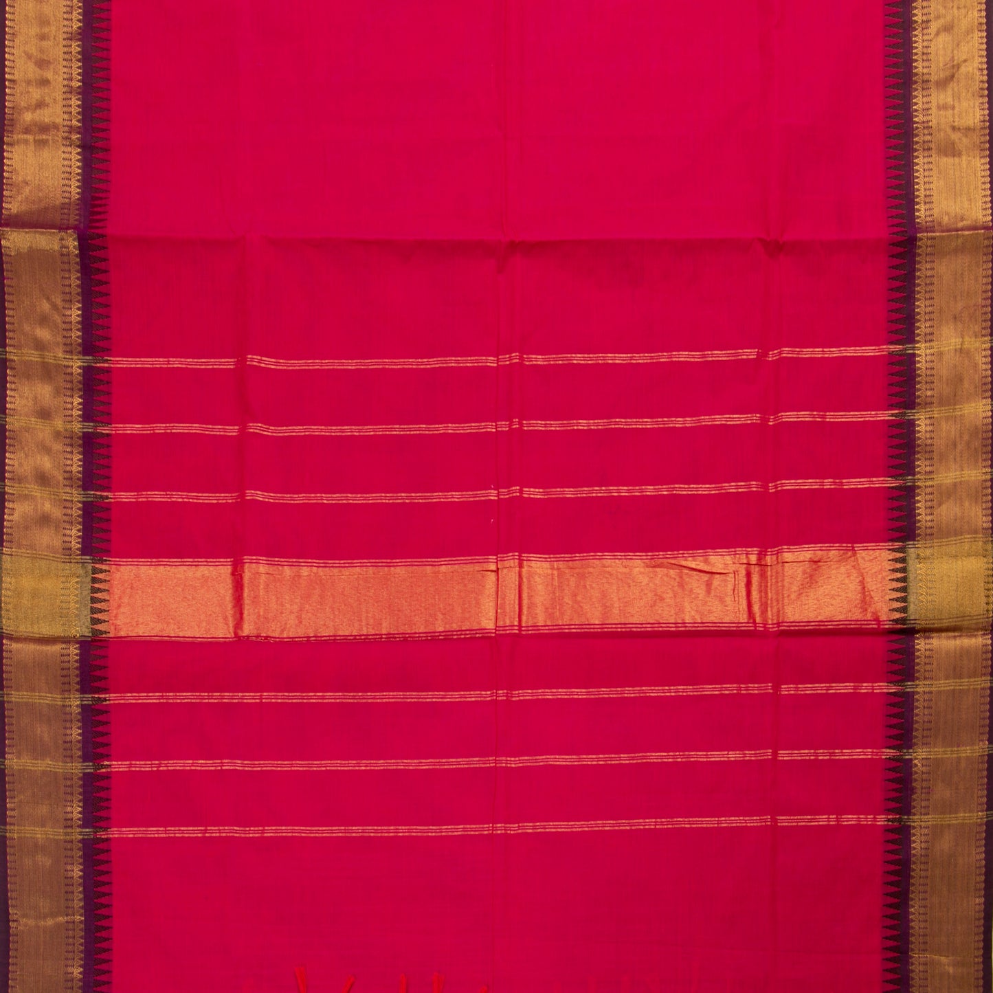 Pink And Purple Kanchi Cotton Saree For Festive Wear PV MM KC 680