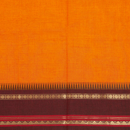 Orange And Brown Kanchi Cotton Saree For Festive Wear PV MM KC 679