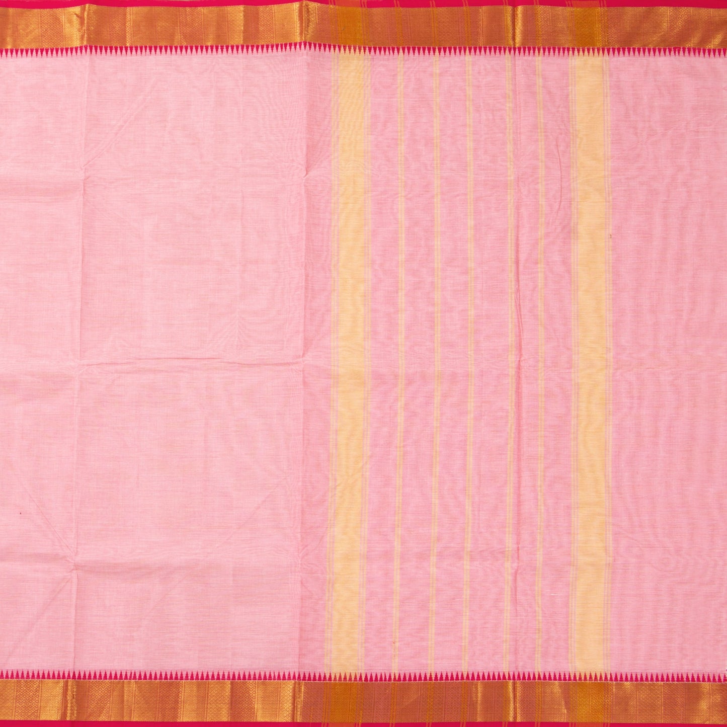 Pastel Pink Kanchi Cotton Saree For Festive Wear PV MM KC 685