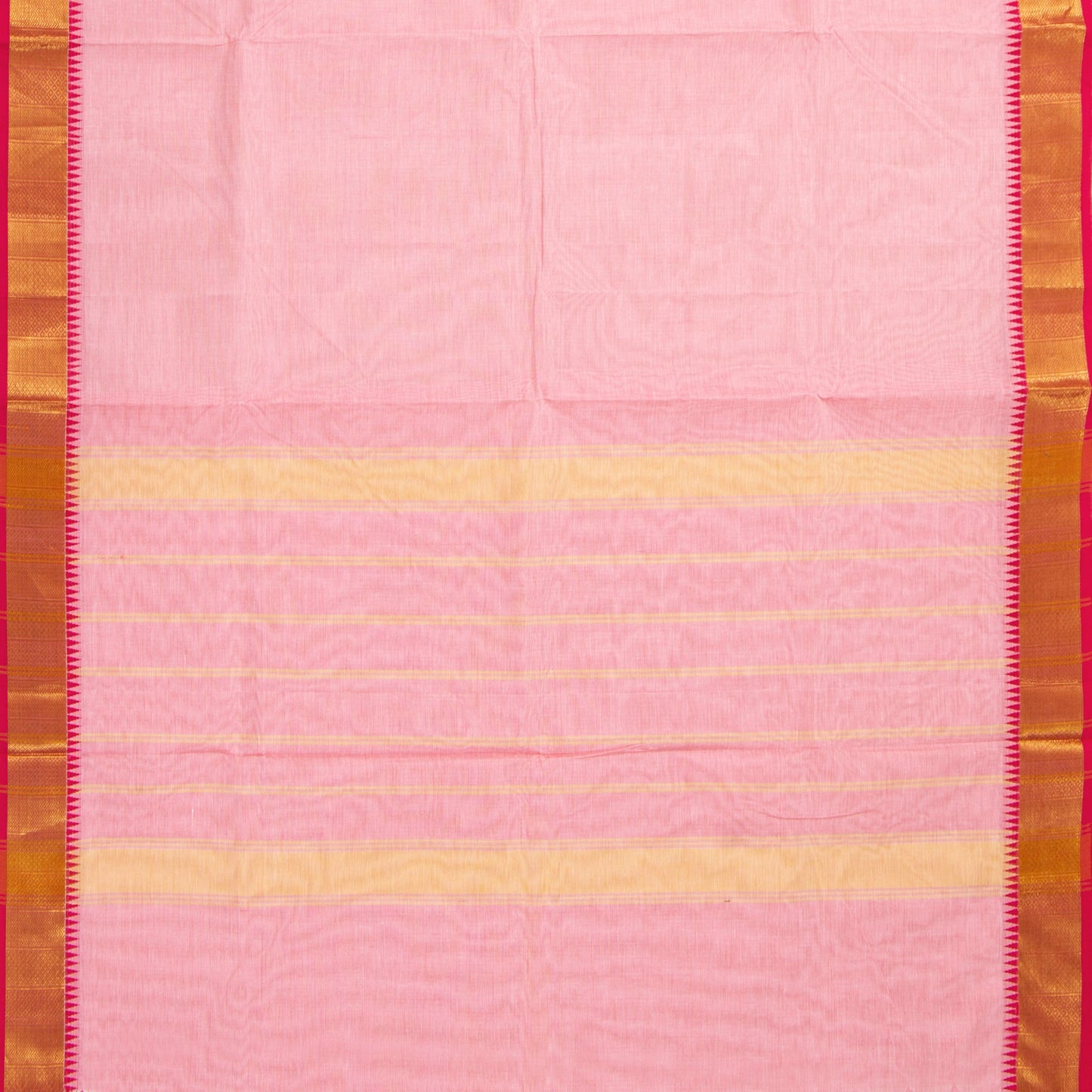 Pastel Pink Kanchi Cotton Saree For Festive Wear PV MM KC 685