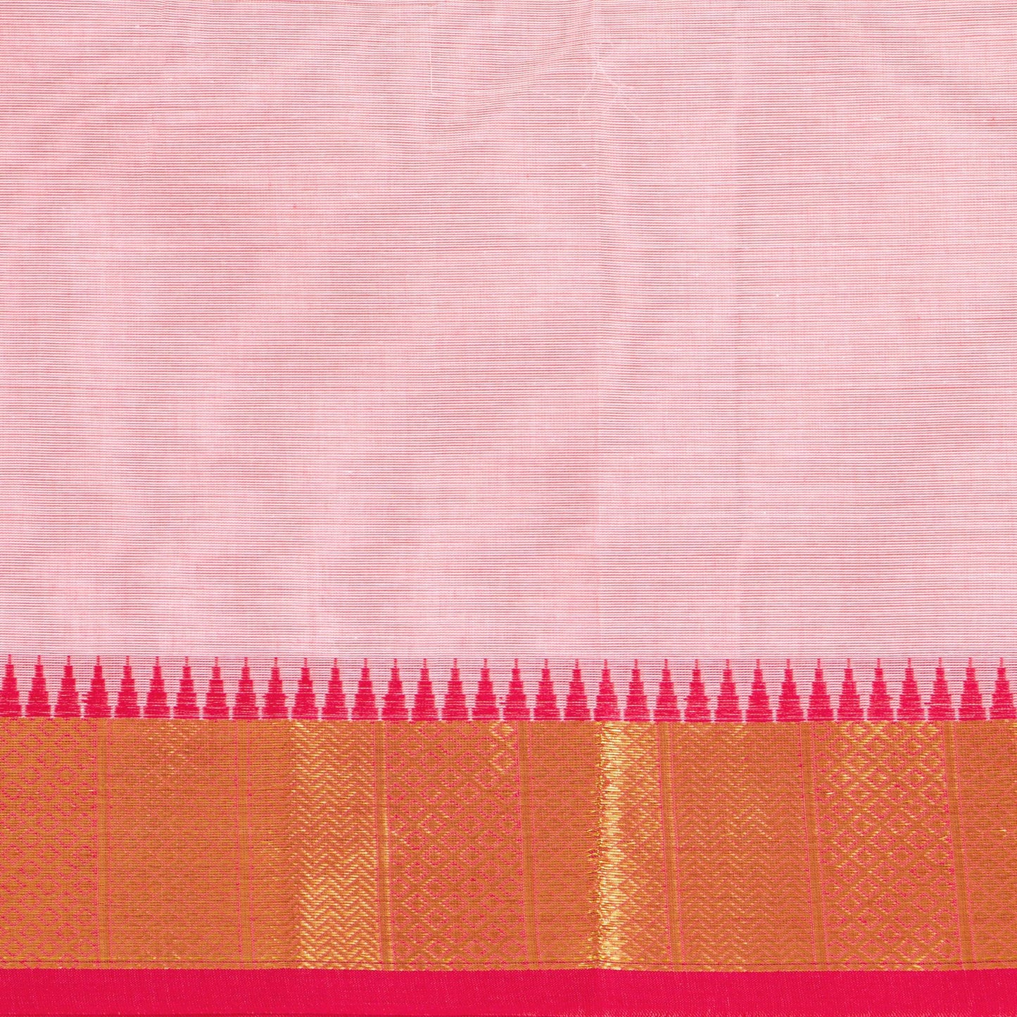 Pastel Pink Kanchi Cotton Saree For Festive Wear PV MM KC 685